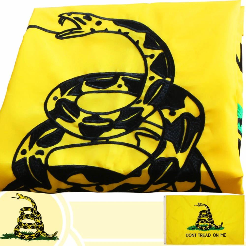 Embroidery Don’t Tread On Me Flag with Brass Grommets 3X5Ft Banner USA by flagsjustdoit