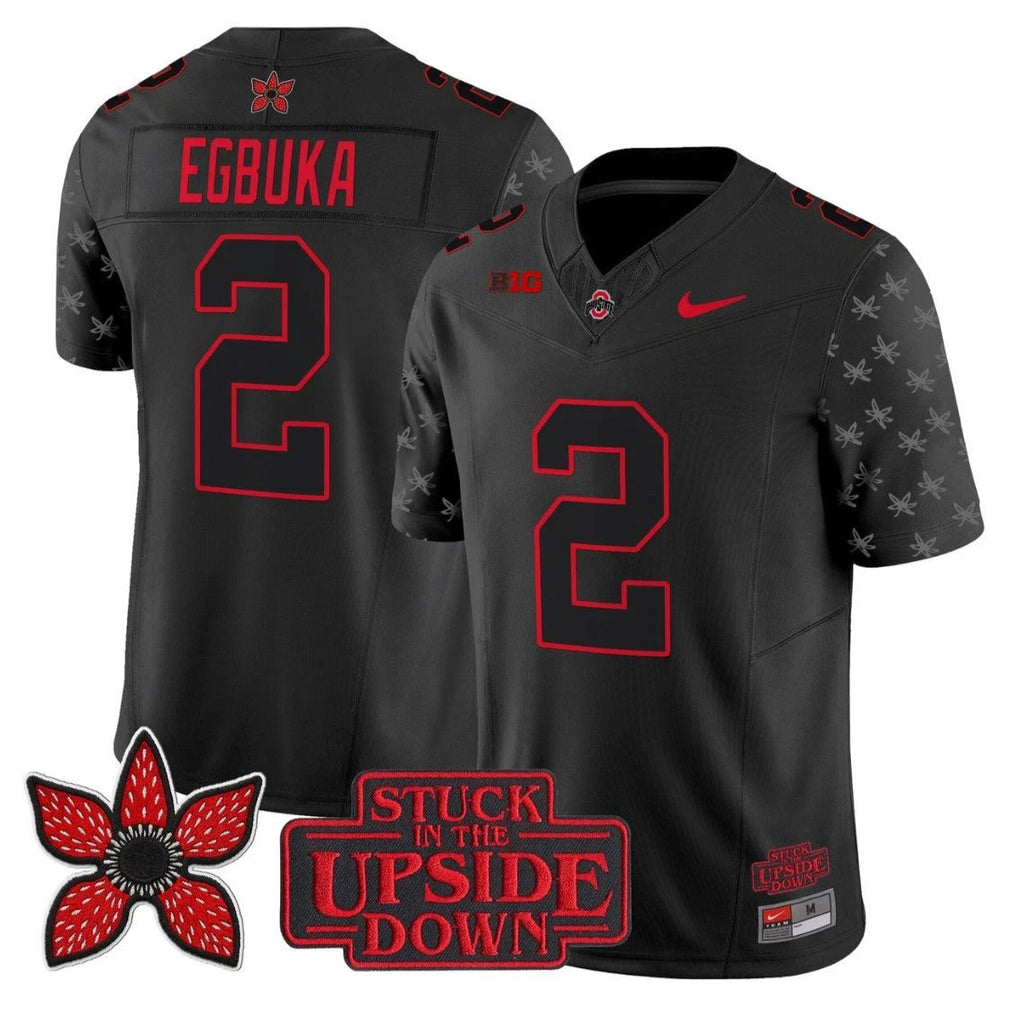 Emeka Egbuka Jersey #2 Ohio State Stranger Things Edition Vapor Limited Stitched by My Store NCAA Football Jerseys