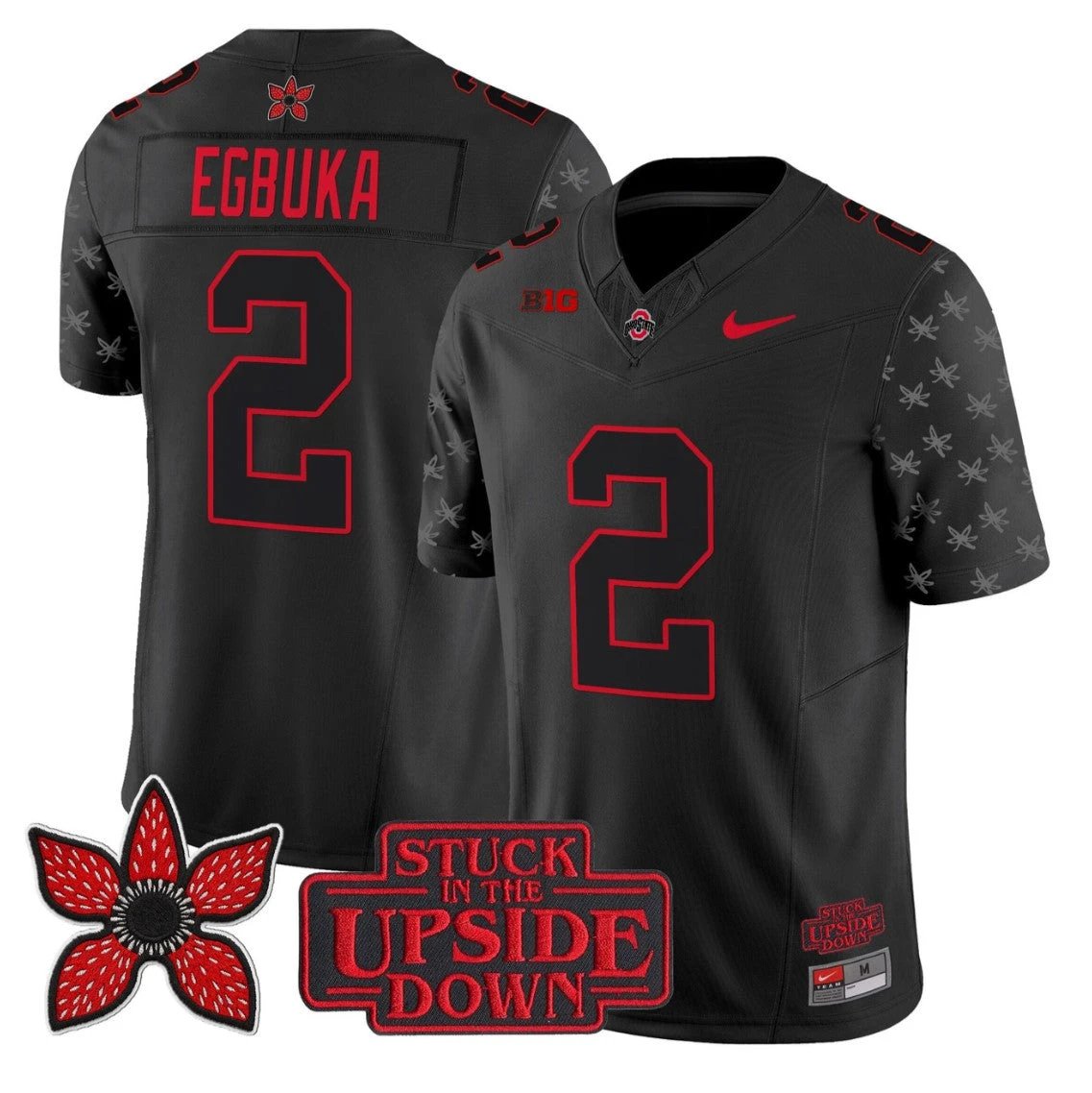 Emeka Egbuka Jersey #2 Ohio State Stranger Things Edition Vapor Limited Stitched by My Store NCAA Football Jerseys