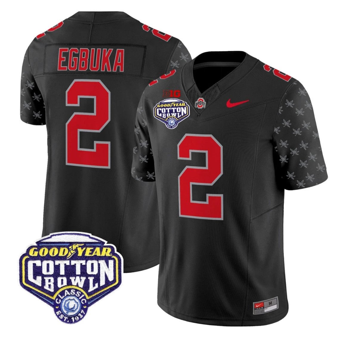 Emeka Egbuka Jersey #2 Ohio State 2025 Cotton Bowl Patch Stitched by My Store NCAA Football Jerseys