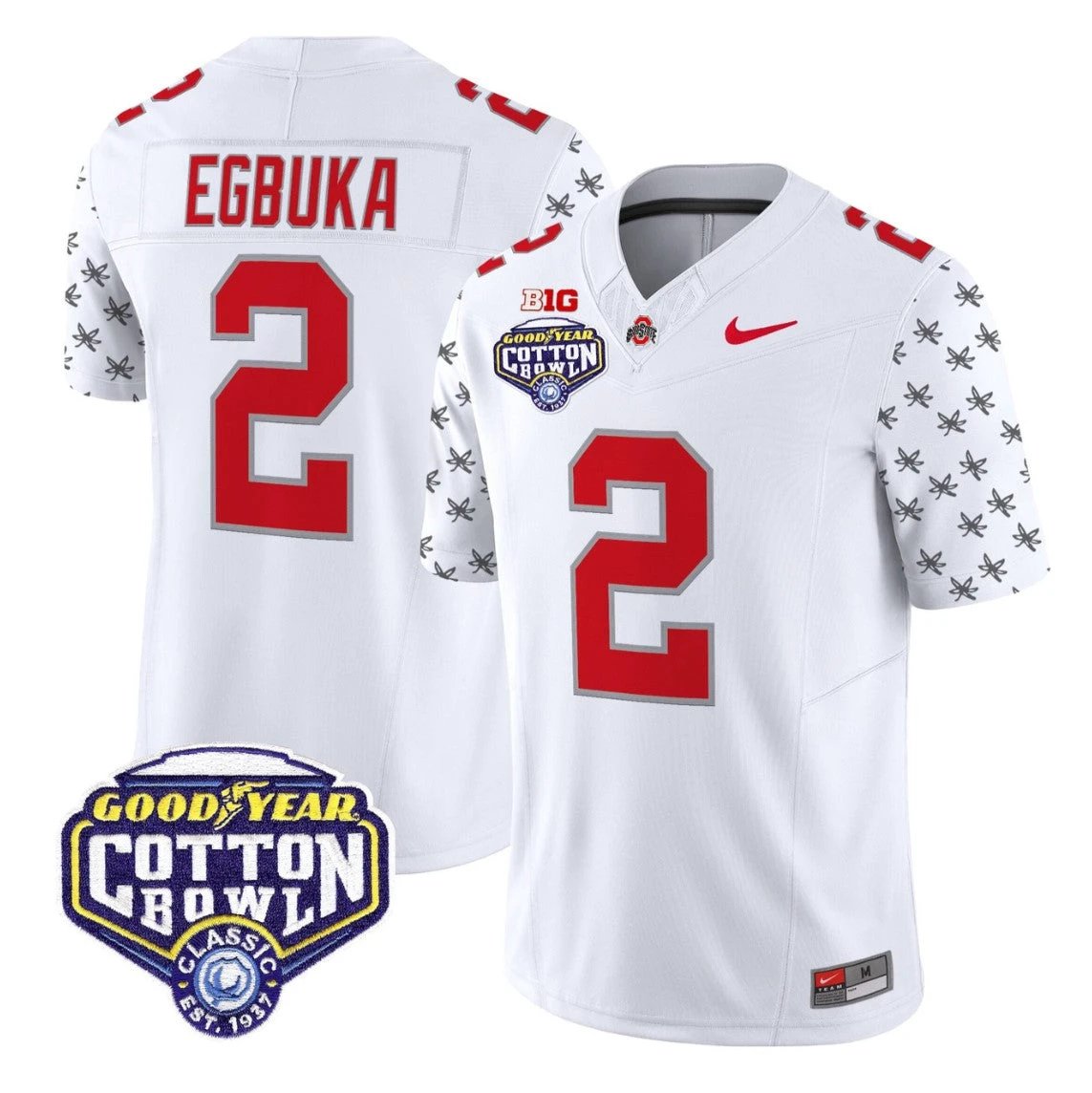 Emeka Egbuka Jersey #2 Ohio State 2025 Cotton Bowl Patch Stitched by My Store NCAA Football Jerseys