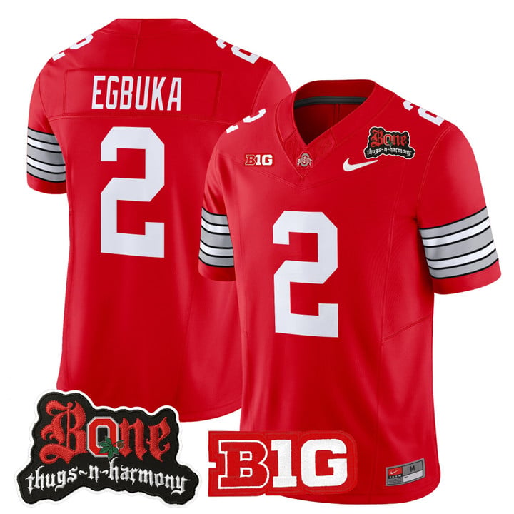 Emeka Egbuka Jersey #2 Ohio State Buckeyes Bone Thugs-N-Harmony Stitched by My Store NCAA Football Jerseys