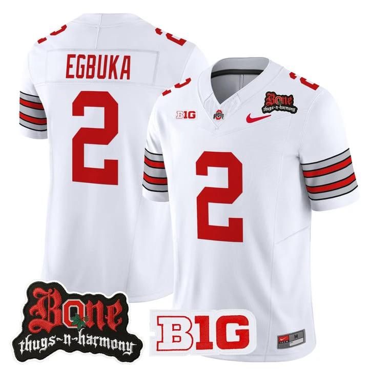 Emeka Egbuka Jersey #2 Ohio State Buckeyes Bone Thugs-N-Harmony Stitched by My Store NCAA Football Jerseys