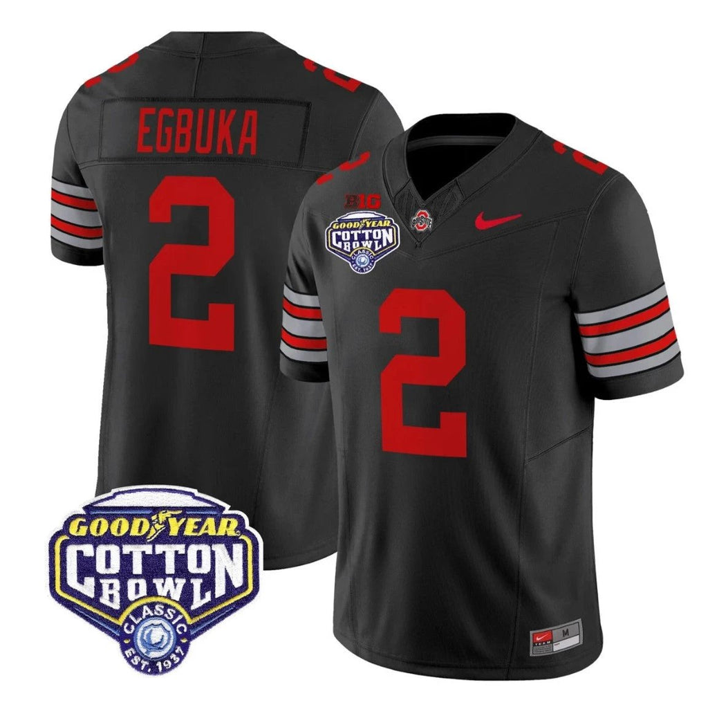 Emeka Egbuka Jersey #2 Ohio State Heritage Stripe 2025 Cotton Bowl Stitched by My Store NCAA Football Jerseys