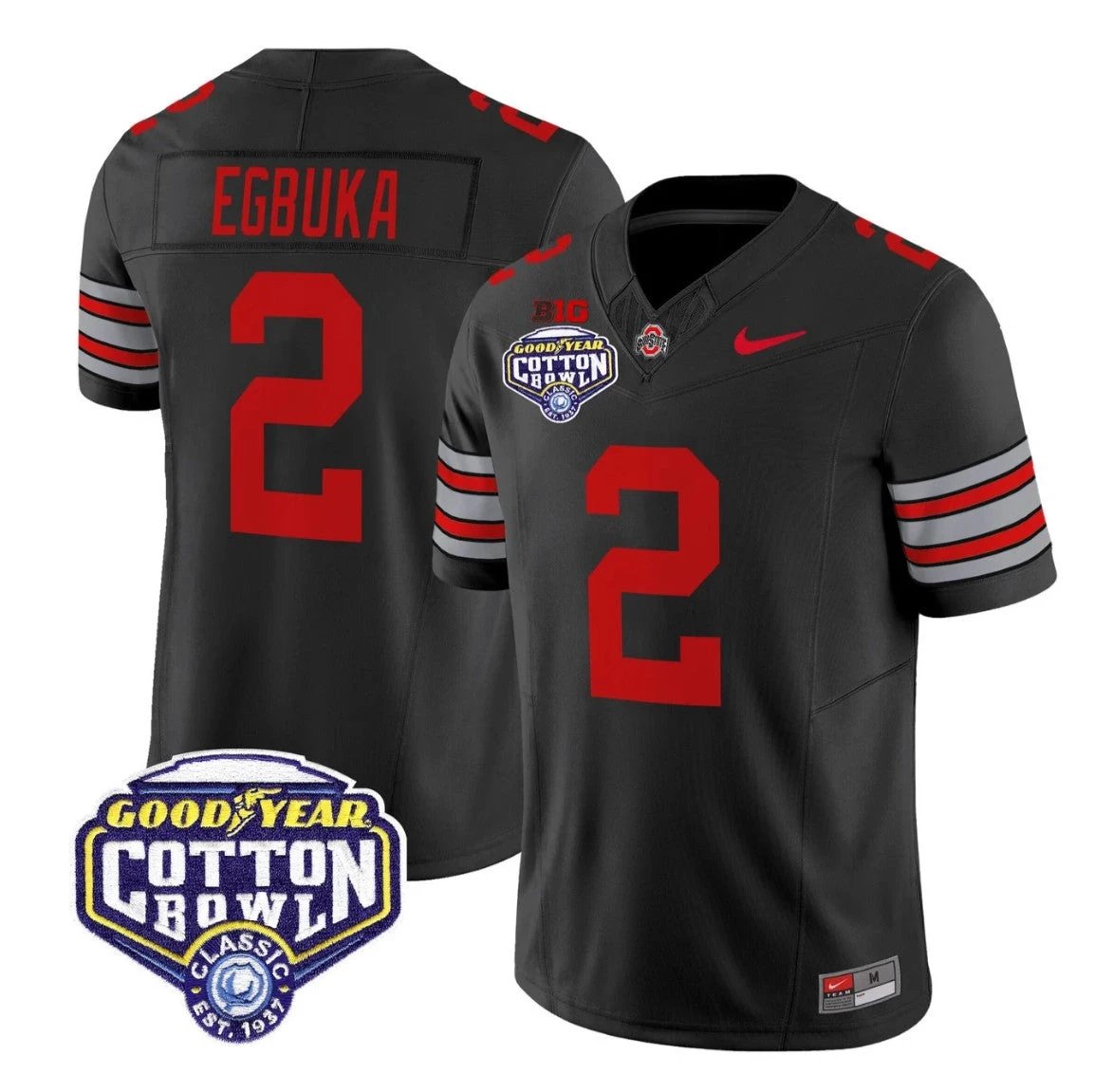 Emeka Egbuka Jersey #2 Ohio State Heritage Stripe 2025 Cotton Bowl Stitched by My Store NCAA Football Jerseys