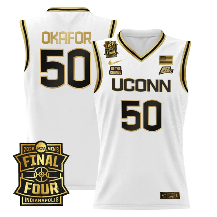 Emeka Okafor Jersey #50 UConn Huskies 2026 Final Four Patch Stitched by My store basketball