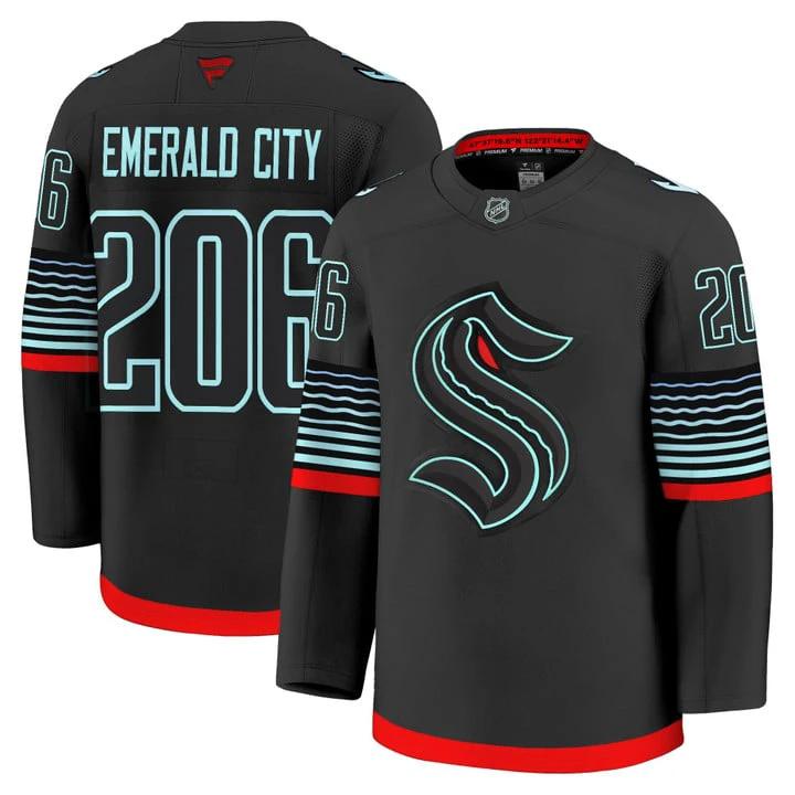 Emerald City Jersey #206 Seattle Kraken 2025 - 26 Premium Non-Glow All Stitched by Hockey David