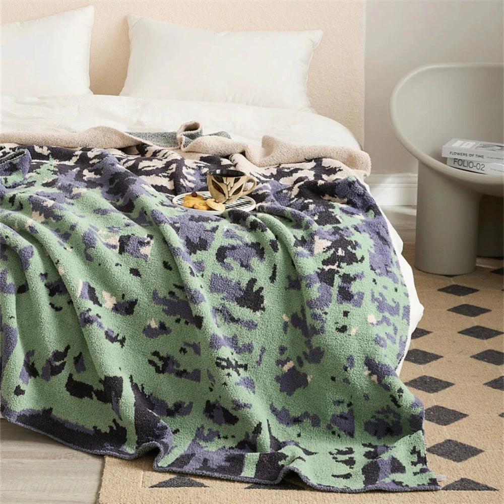 Emeraude Forest Soft Knitted Throw Blanket by Casa & Beyond