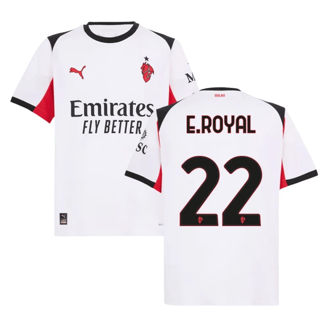 Emerson Royal 22 AC Milan 2025-26 Away Men Jersey – White by Soccer Jersey