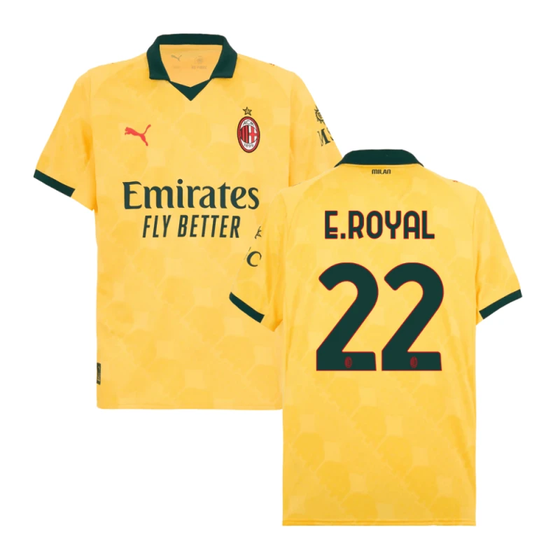 Emerson Royal #22 AC Milan 2025-26 Third Men Jersey – Yellow by Soccer Jersey