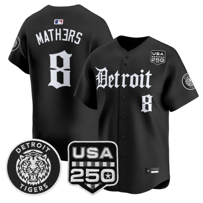 Eminem Jersey #8 Detroit Tigers Gothic Edition Vapor Stitched by My Store