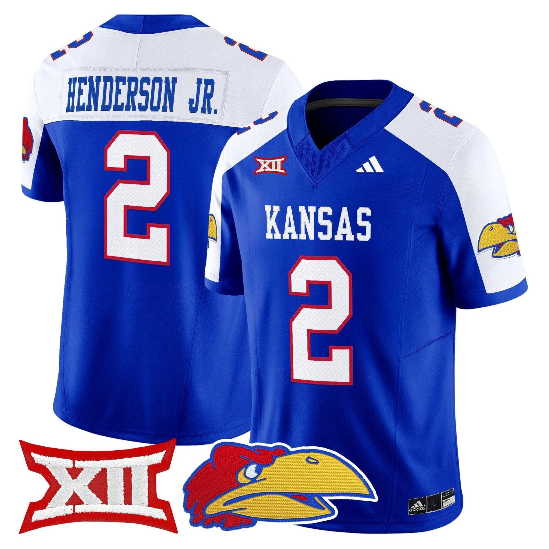 Emmanuel Henderson Jr Jersey #2 Kansas Jayhawks 2025 Limited Stitched Royal Alter by My Store NCAA Football Jerseys