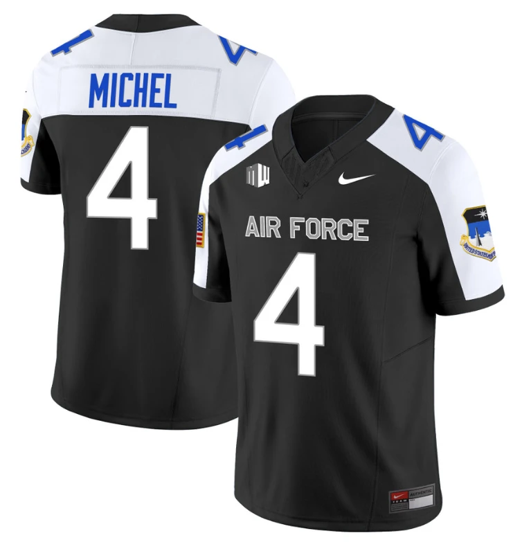 Emmanuel Michel Jersey #4 Air Force Falcons Football Stitched Black Alternate by NCAA Football Jersey