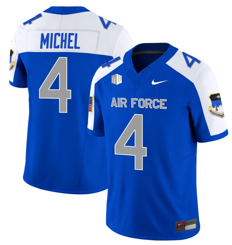 Emmanuel Michel Jersey #4 Air Force Falcons Football Stitched Royal Alternate by NCAA Football Jersey
