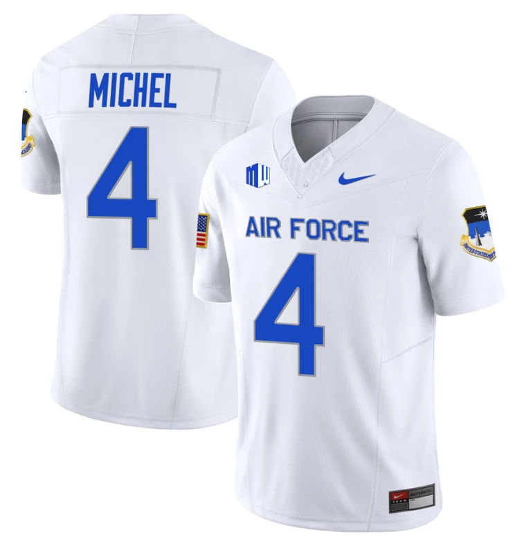 Emmanuel Michel Jersey #4 Air Force Falcons Limited Football Stitched White by NCAA Football Jersey