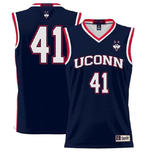 Emmett Hendry Jersey UConn Huskies College Basketball No Name Navy #41 by My store basketball