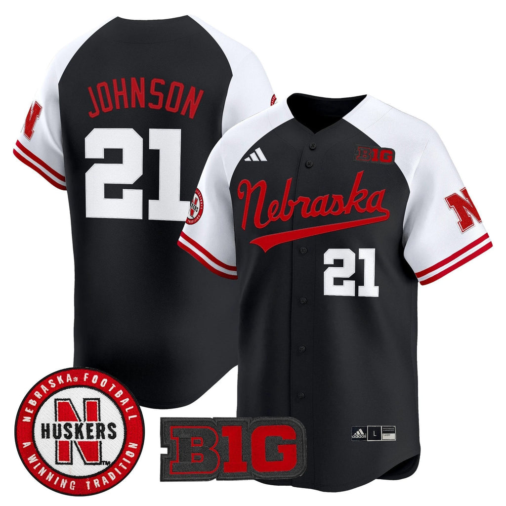 Emmett Johnson Jersey #21 Nebraska Cornhuskers 2025 Vapor Baseball Alternate by My Store