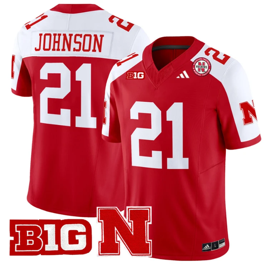 Emmett Johnson Jersey #21 Nebraska Cornhuskers Vapor Limited Football Scarlet Alternate by My Store