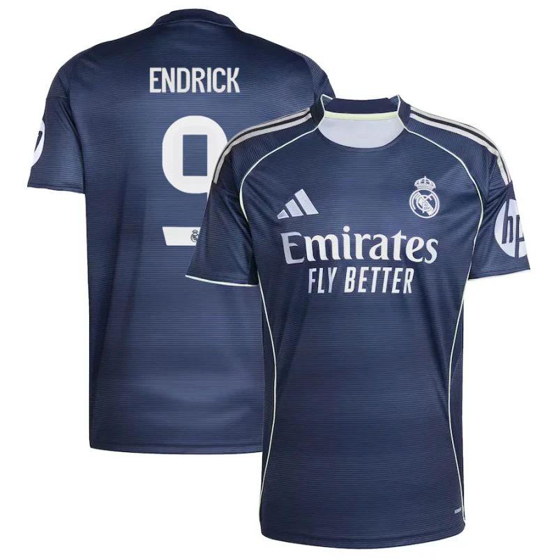 Endrick #9 Real Madrid 2025-26 Away Match Jersey – Blue by Soccer Jersey