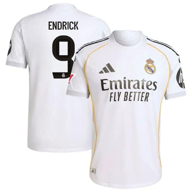 Endrick #9 Real Madrid 2025-26 Home Match Jersey – White by Soccer Jersey