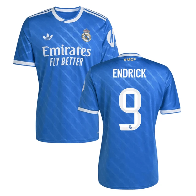 Endrick #9 Real Madrid 2025-26 Third Match Jersey – Blue by Soccer Jersey