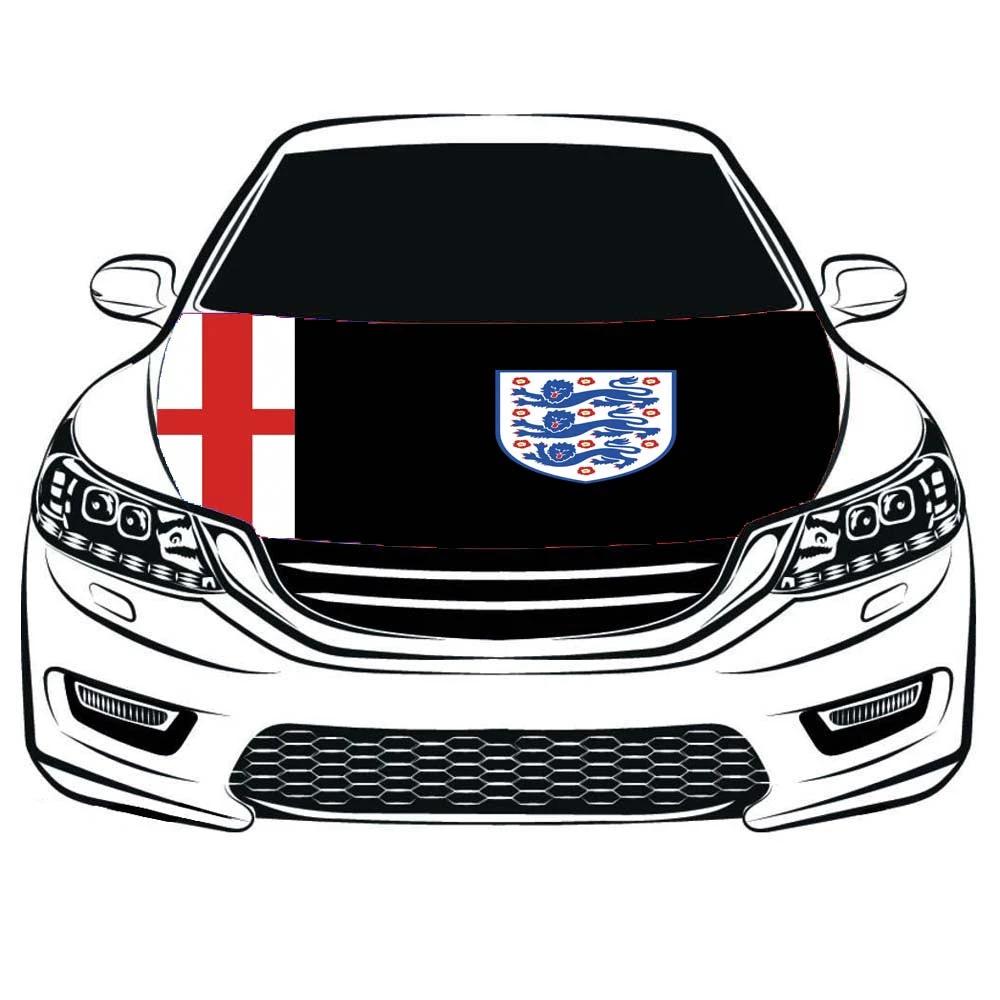 England National Team Car Hood Cover Flag ,Engine Banner Flag of England ,3.3X5ft,/6X7FT 100% Polyester Elastic Fabrics Can be Washed Suitable for large SUV and Pickup Trucks by flagsshop