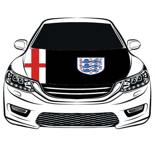 England National Team Car Hood Cover Flag ,Engine Banner Flag of England ,3.3X5ft,/6X7FT 100% Polyester Elastic Fabrics Can be Washed Suitable for large SUV and Pickup Trucks by flagsshop