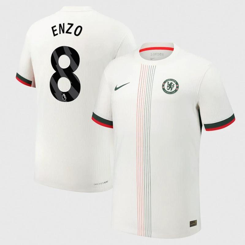 Enzo Fernandez 8 Chelsea 2025-26 Away Jersey – White by Soccer Jersey