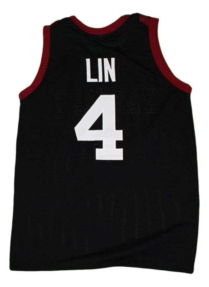 Eremy Lin Jersey #4 Harvard Basketball Black by My store basketball