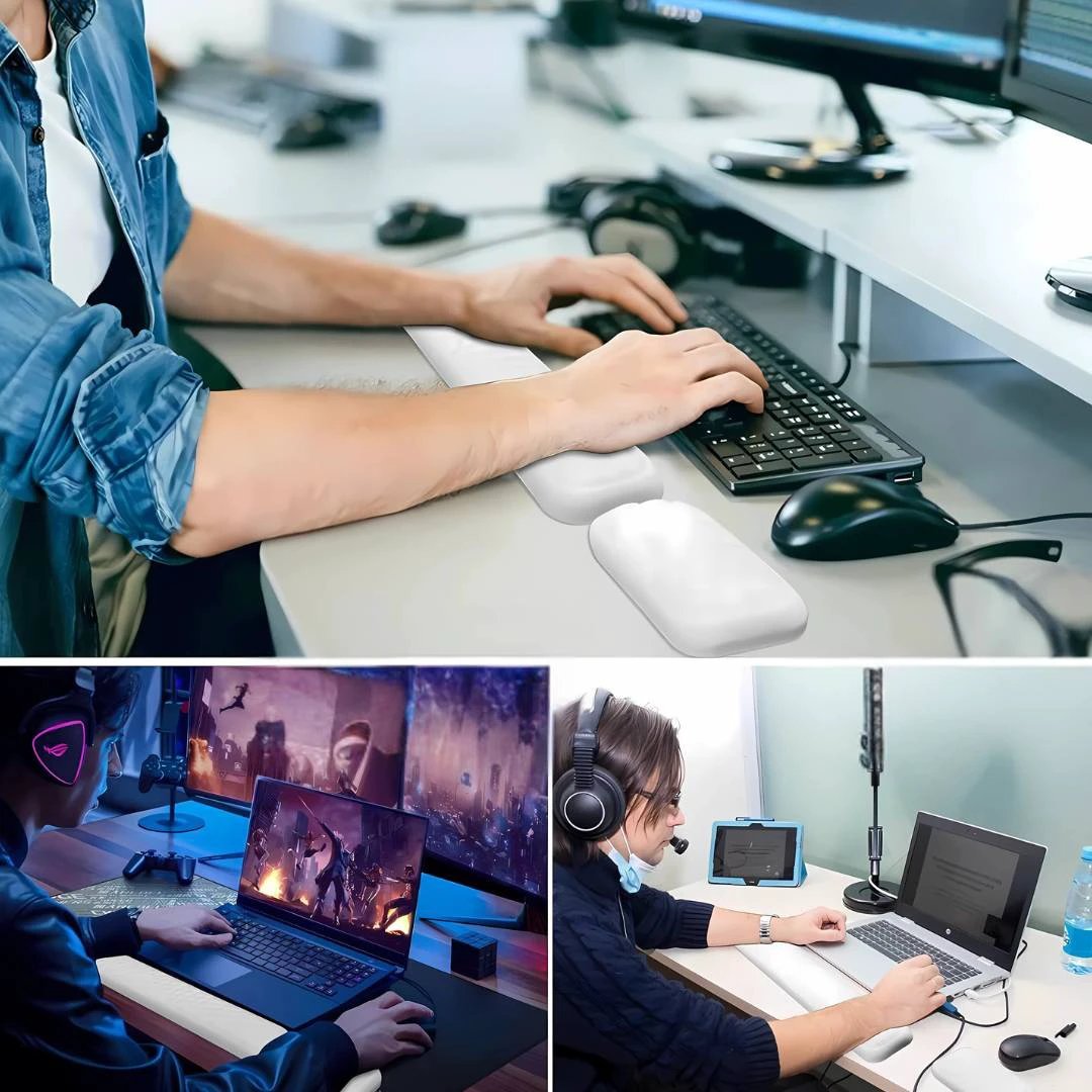ErgoSupport Wrist Protection Rest Pad | for Mouse and Keyboard - Elevates Wrist - Reduces Strain Pain Bowlift by Bowlift