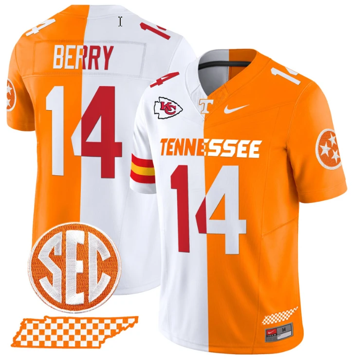 Eric Berry Jersey #14 Tennessee Volunteers Split Vapor Football Stitched by NCAA Football Jersey