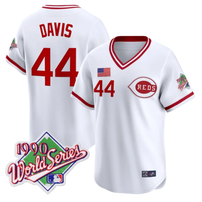 Eric Davis #44 Cincinnati Reds White Jersey - All Stitched by My Store