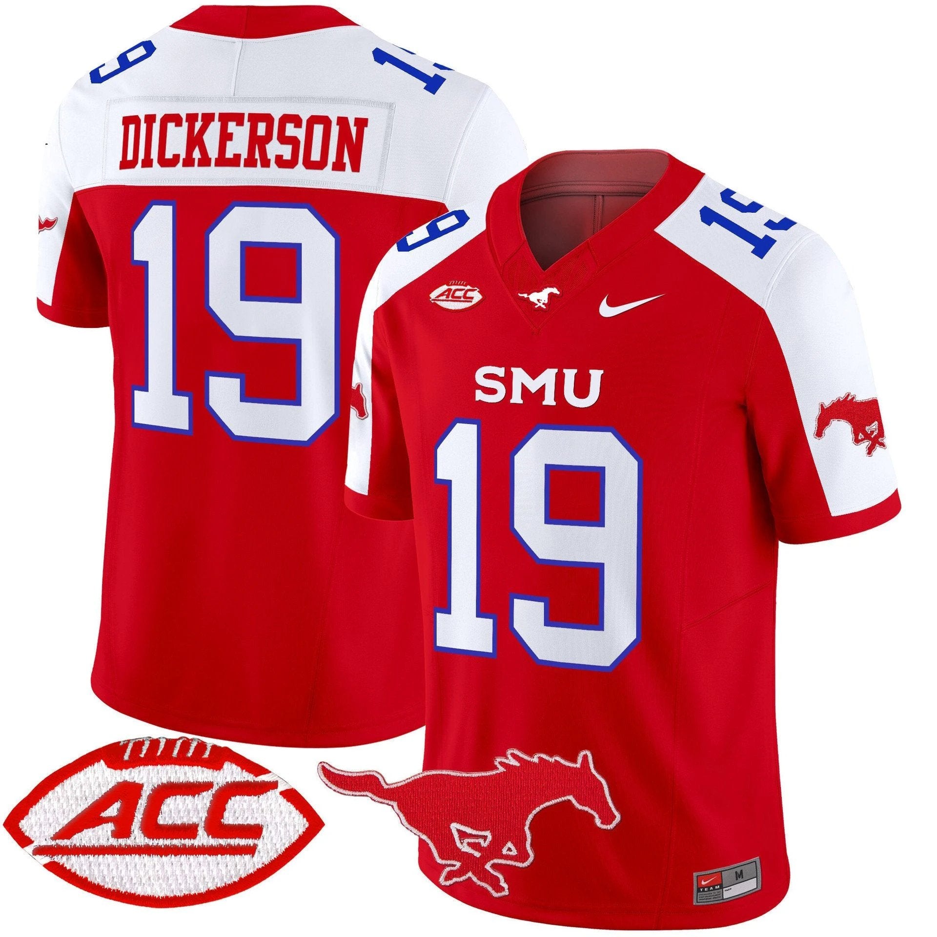 Eric Dickerson Jersey #19 SMU Mustangs 2025 Vapor Limited Stitched Red Alter by My Store