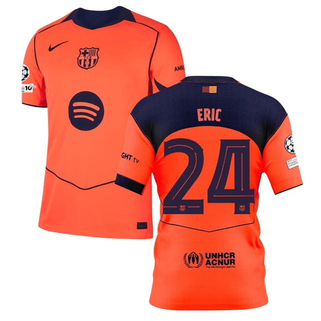 Eric García 24 Barcelona 2025-26 Third Match Jersey – Orange by Soccer Jersey