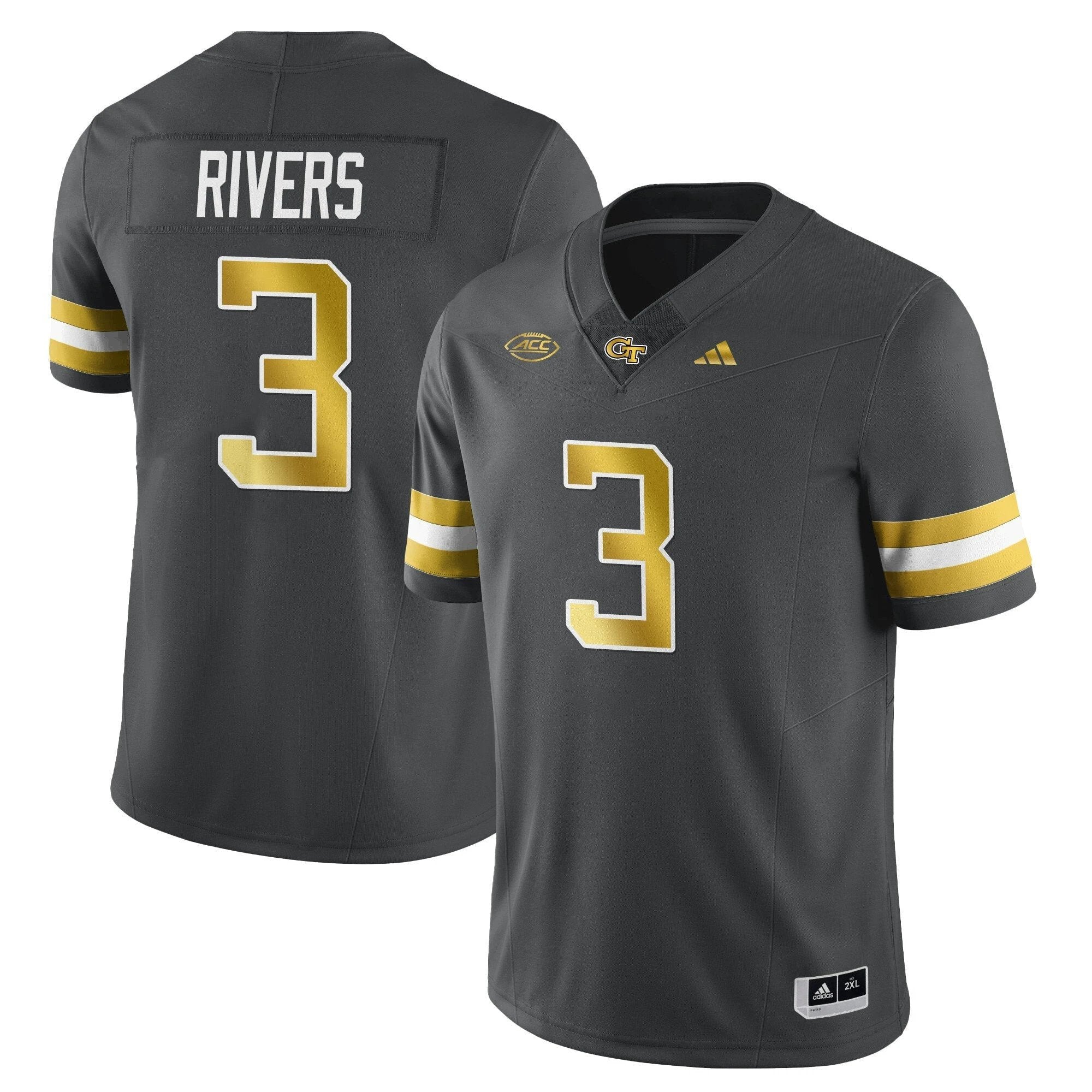 Eric Rivers Jersey #3 Georgia Tech Football 2025 Limited Stitched Dark Gray by NCAA Football Jersey