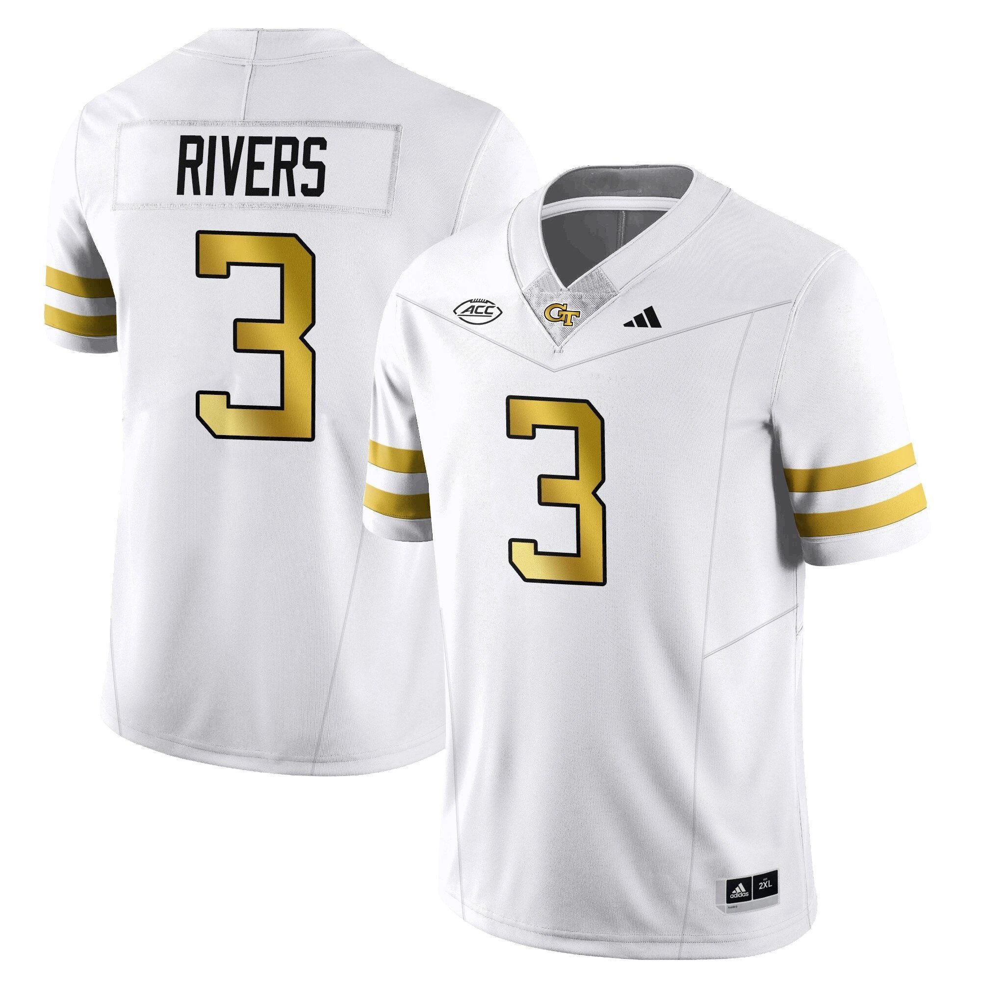 Eric Rivers Jersey #3 Georgia Tech Football 2025 Limited Stitched White by NCAA Football Jersey