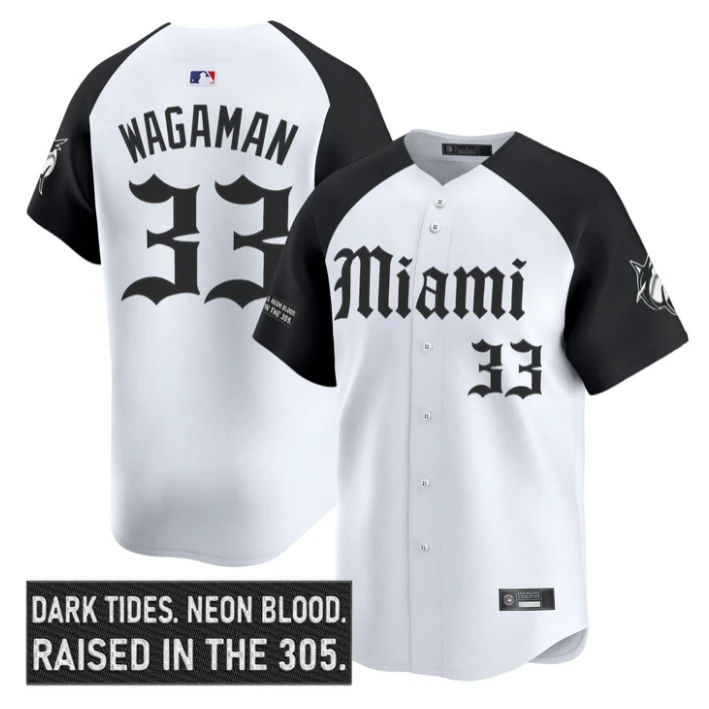 Eric Wagaman Jersey #33 Miami Marlins Gothic Vice Edition Stitched by My Store