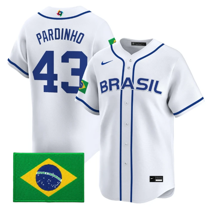 Eric Pardinho Jersey #43 Team Brazil 2026 World Baseball Classic Stitched by My Store