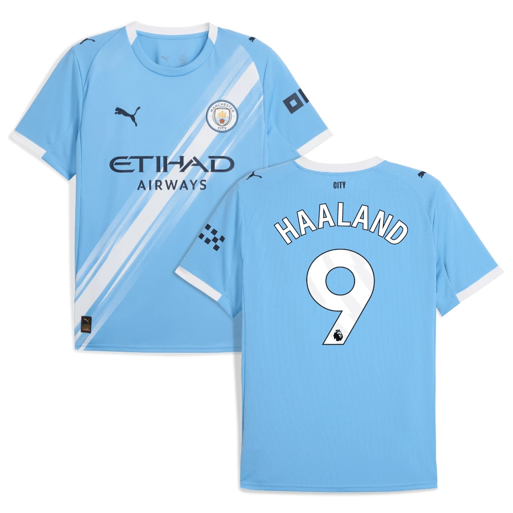Erling Haaland 9 Manchester City 2025-26 Home Men Jersey – Sky Blue by Soccer Jersey