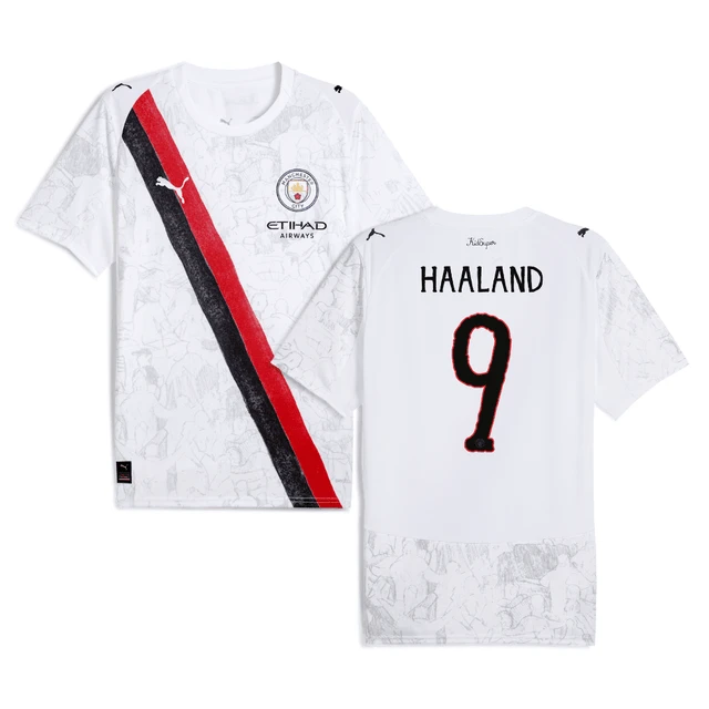 Erling Haaland 9 Manchester City 2025-26 Match Jersey – White by Soccer Jersey