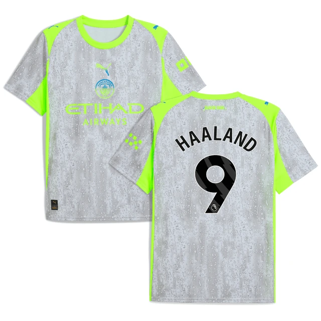 Erling Haaland 9 Manchester City 2025-26 Third Men Jersey – Gray by Soccer Jersey