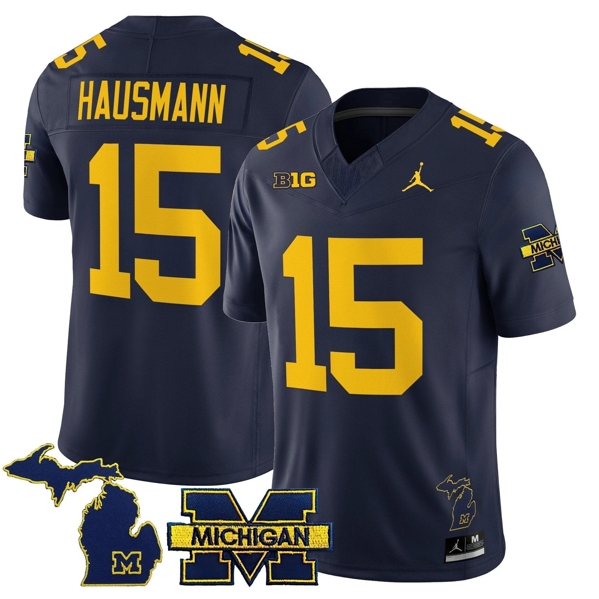 Ernest Hausmann Jersey #15 Michigan Wolverines 2025 Stitched Navy by NCAA Football Jersey