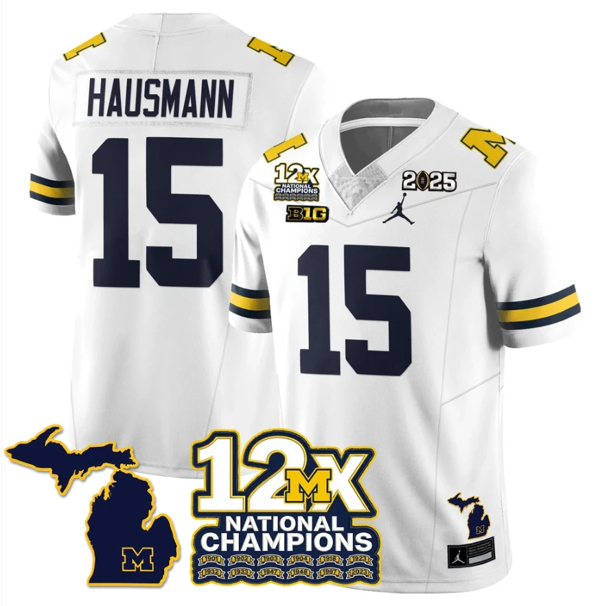 Ernest Hausmann Jersey #15 Michigan Wolverines 12x-Time National Champions by My Store NCAA Football Jerseys