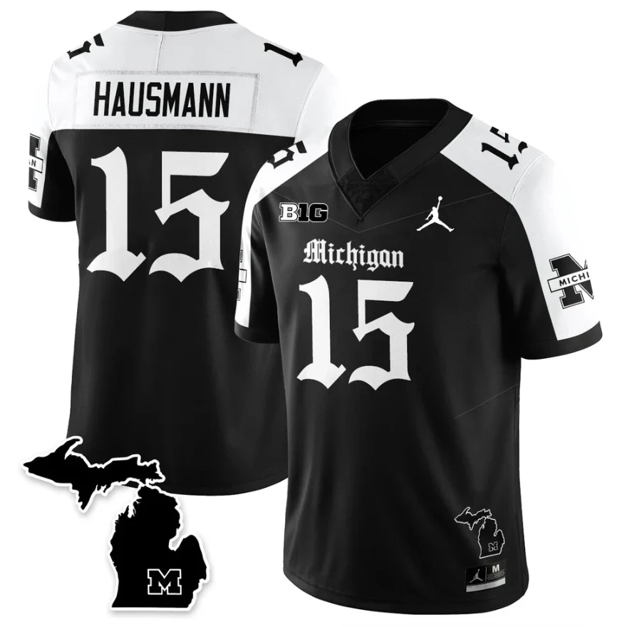 Ernest Hausmann Jersey #15 Michigan Wolverines Gothic Vapor Stitched by My Store NCAA Football Jerseys