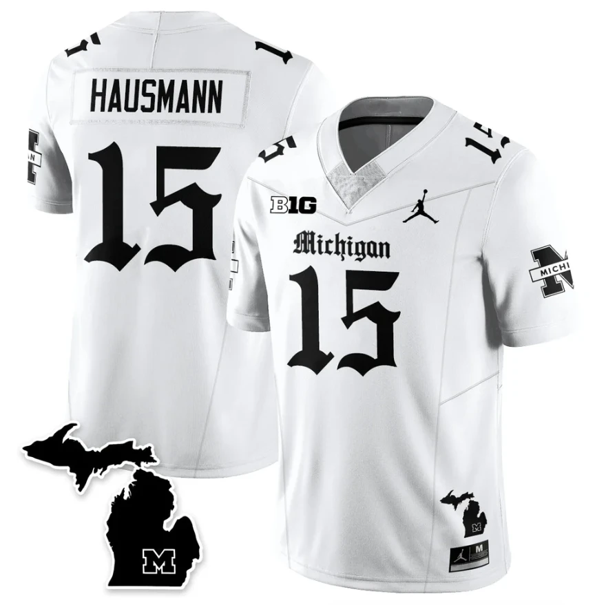 Ernest Hausmann Jersey #15 Michigan Wolverines Gothic Vapor Stitched by My Store NCAA Football Jerseys