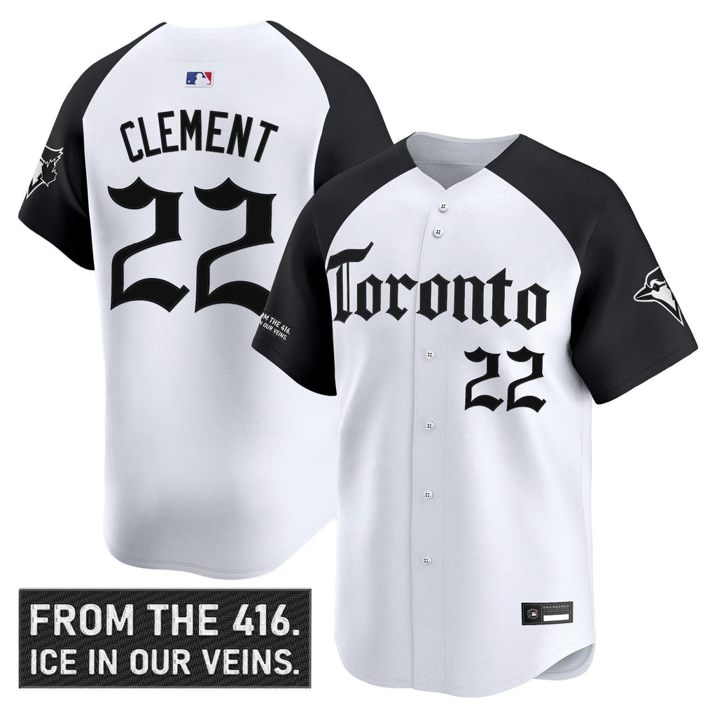Ernie Clement Jersey #22 Toronto Blue Jays Gothic North Edition Alternate by My Store
