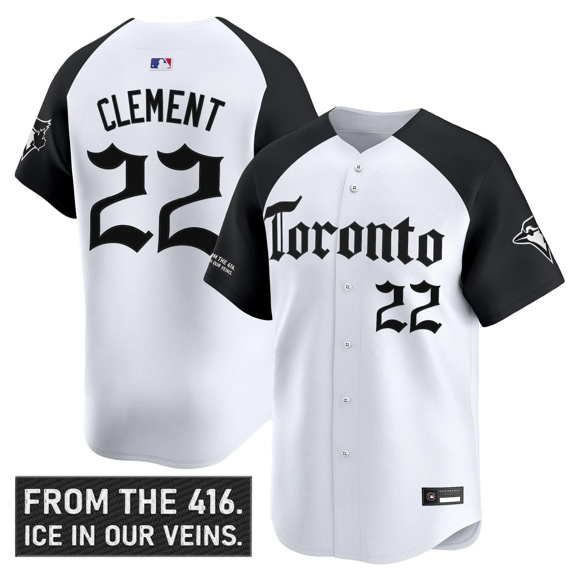 Ernie Clement Jersey #22 Toronto Blue Jays Gothic North Edition Alternate by My Store