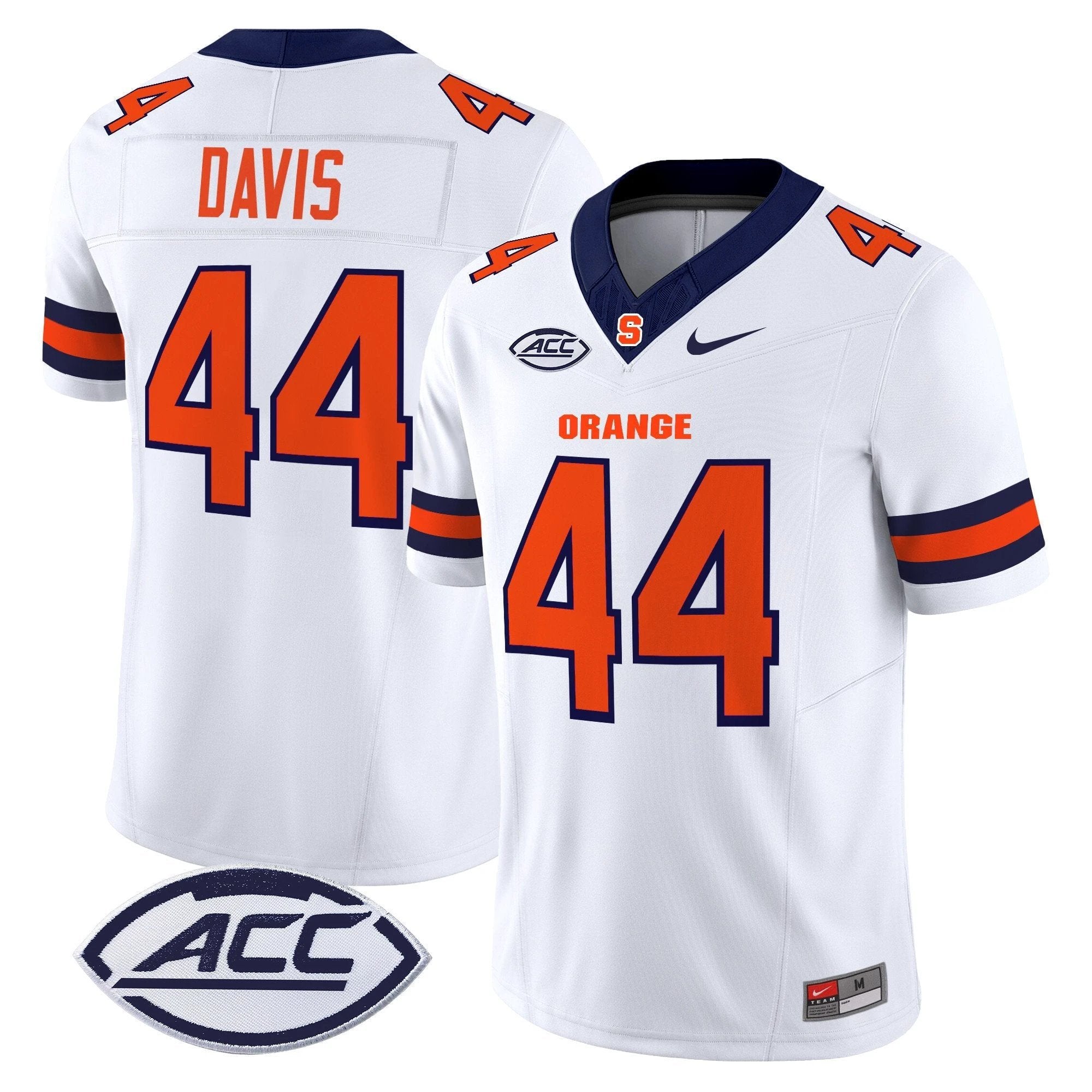 Ernie Davis Jersey #44 Syracuse Orange 2025 Limited Stitched White by NCAA Football Jersey