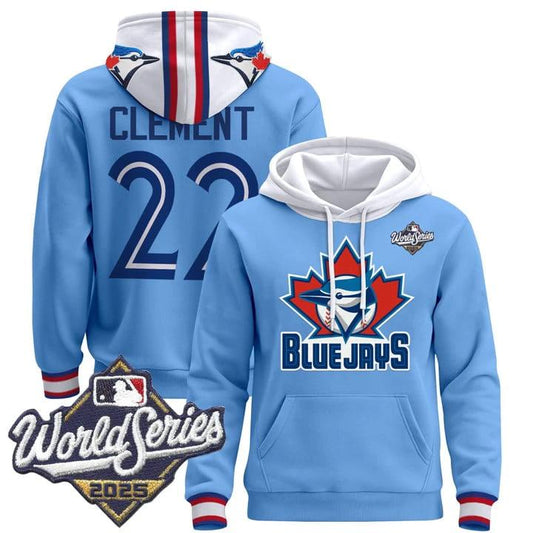Ernie Clement Hoodie #22 Toronto Blue Jays 2025 World Series Pullover Stitched by Hoodie Pullover