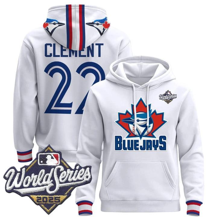 Ernie Clement Hoodie #22 Toronto Blue Jays 2025 World Series Pullover Stitched by Hoodie Pullover